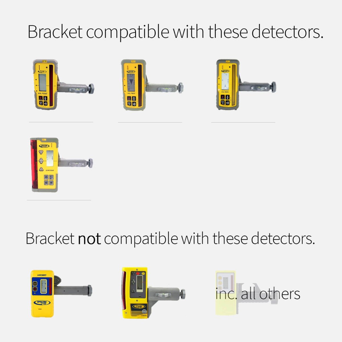 Spectra HL700, HL750, HL750U, HL760, HL760U & CR700 Rod/Staff Clamp Bracket (SKU: SMB780) - Outlet